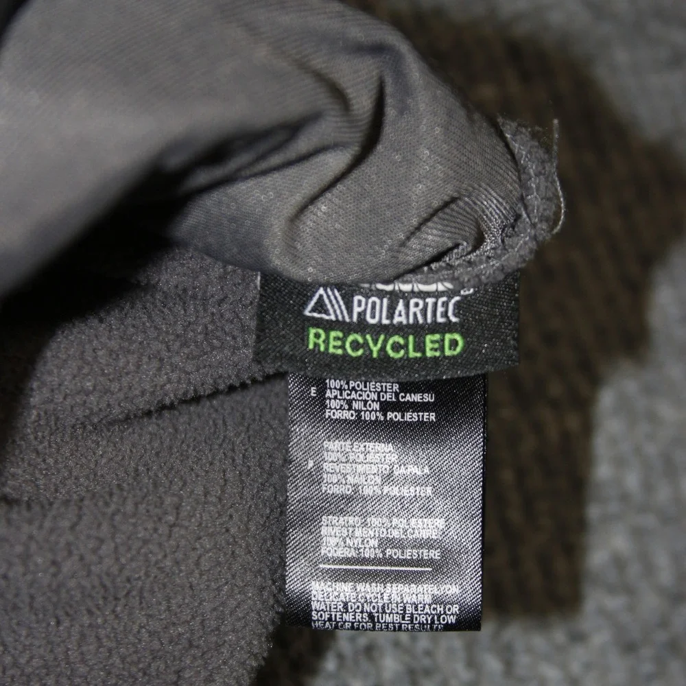 The North Face Denali Fleece Jacket Mens M Grey Black Polartec Full‎ Zip Coat
